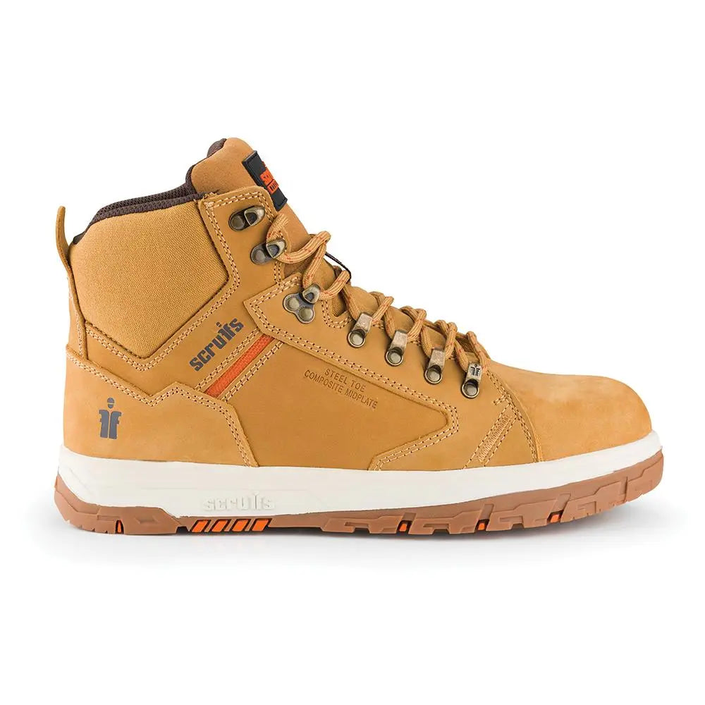Scruffs Nevis Safety Boots Tan - Choose Size  White Rose Tools