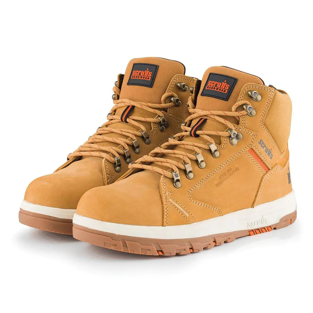Scruffs Nevis Safety Boots Tan - Choose Size  White Rose Tools