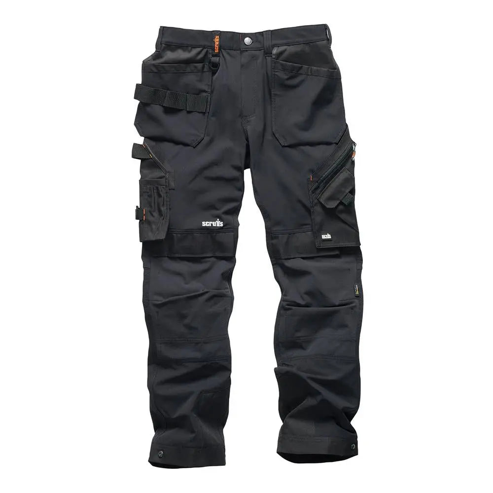 Scruffs Pro Flex Plus Holster Trousers Black - Choose Size  White Rose Tools