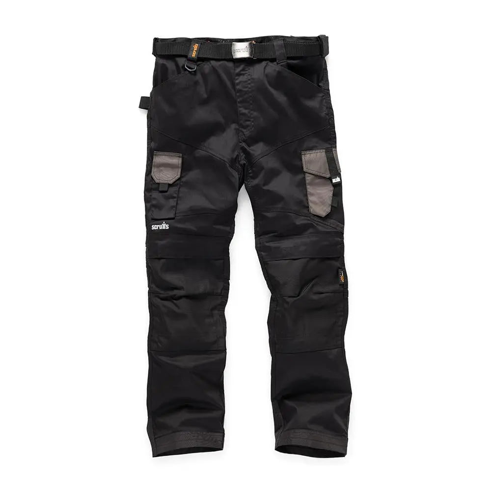 Scruffs Pro Flex Trousers Black 32S T55384  White Rose Tools