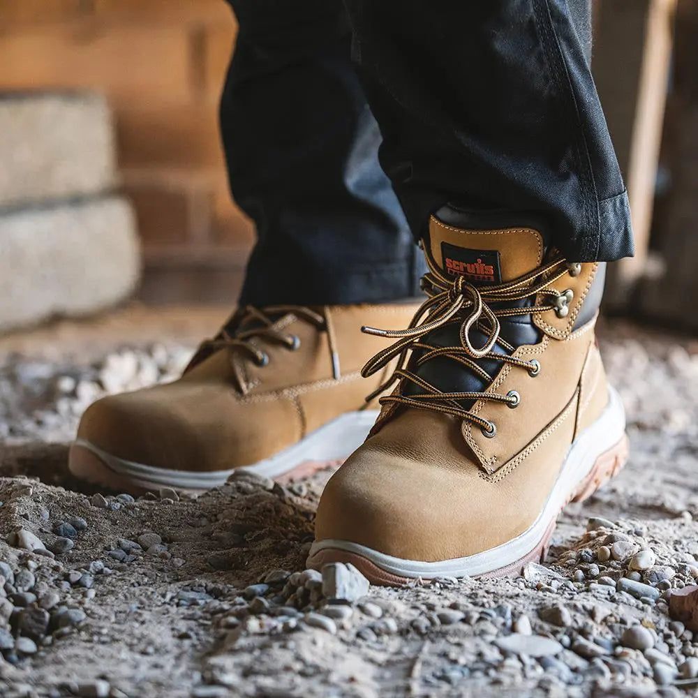 Scruffs Ridge Safety Boots Tan - Choose Size  White Rose Tools