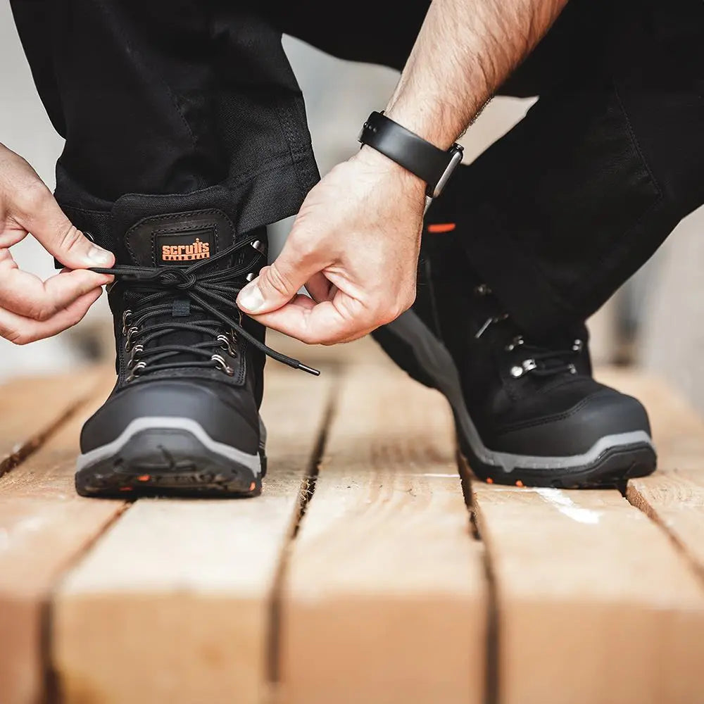 Scruffs Sabatan Safety Boots Black - Choose Size  White Rose Tools