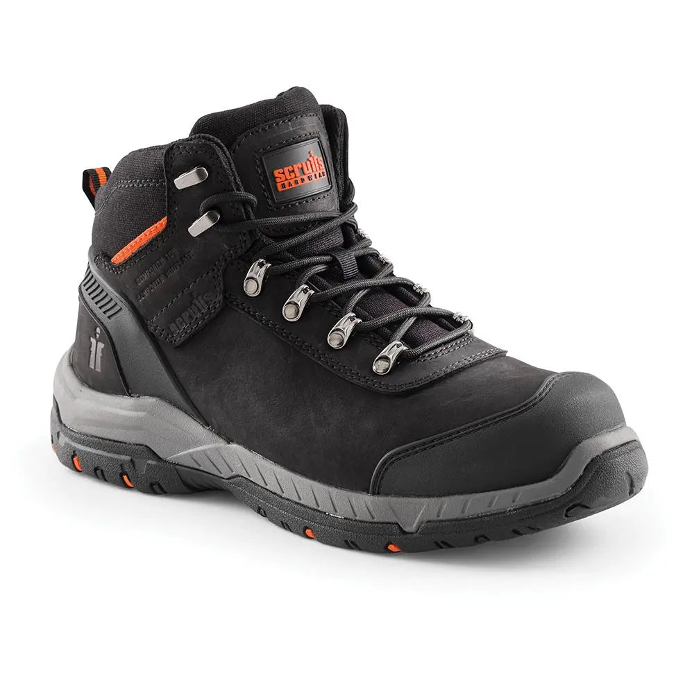 Scruffs Sabatan Safety Boots Black - Choose Size  White Rose Tools