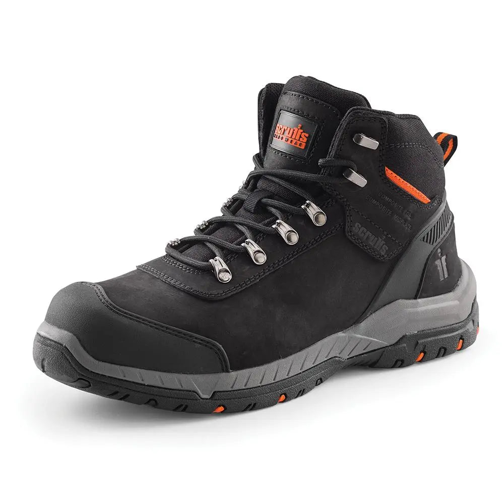 Scruffs Sabatan Safety Boots Black - Choose Size  White Rose Tools