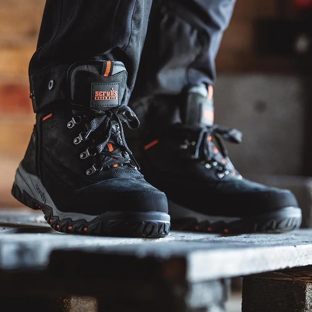 Scruffs Scarfell Safety Boots Black - Choose Size  White Rose Tools