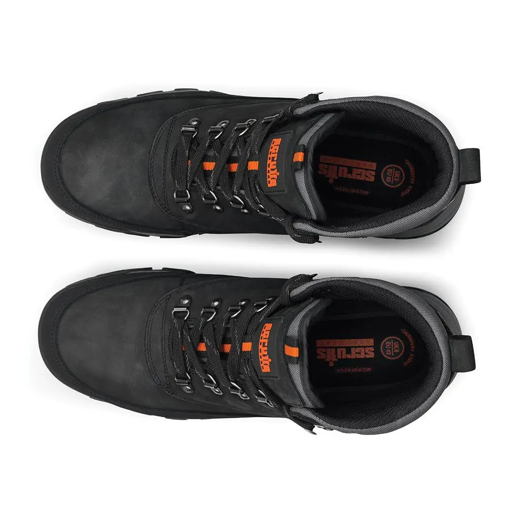 Scruffs Scarfell Safety Boots Black - Choose Size  White Rose Tools