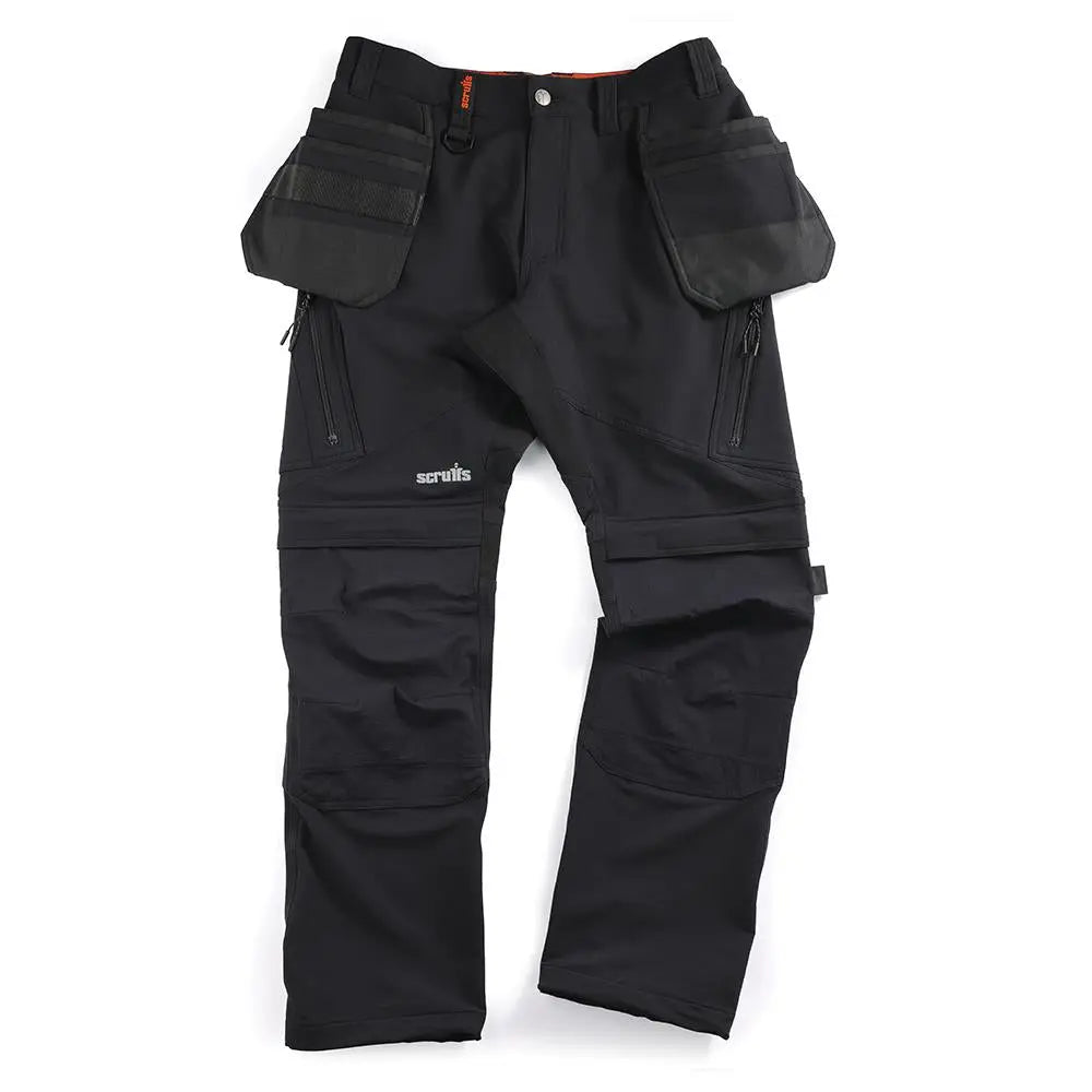 Scruffs Tech Holster Trousers Black - Choose Size  White Rose Tools