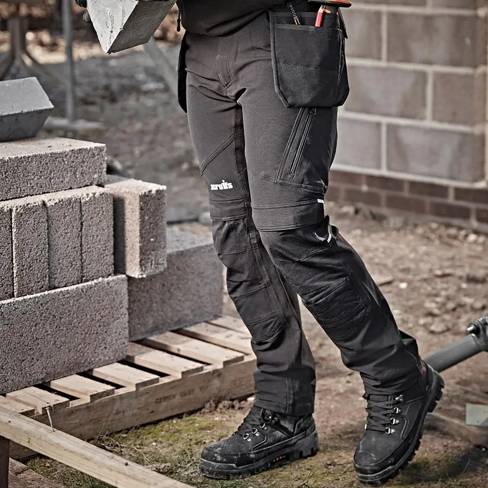Scruffs Tech Holster Trousers Black - Choose Size  White Rose Tools