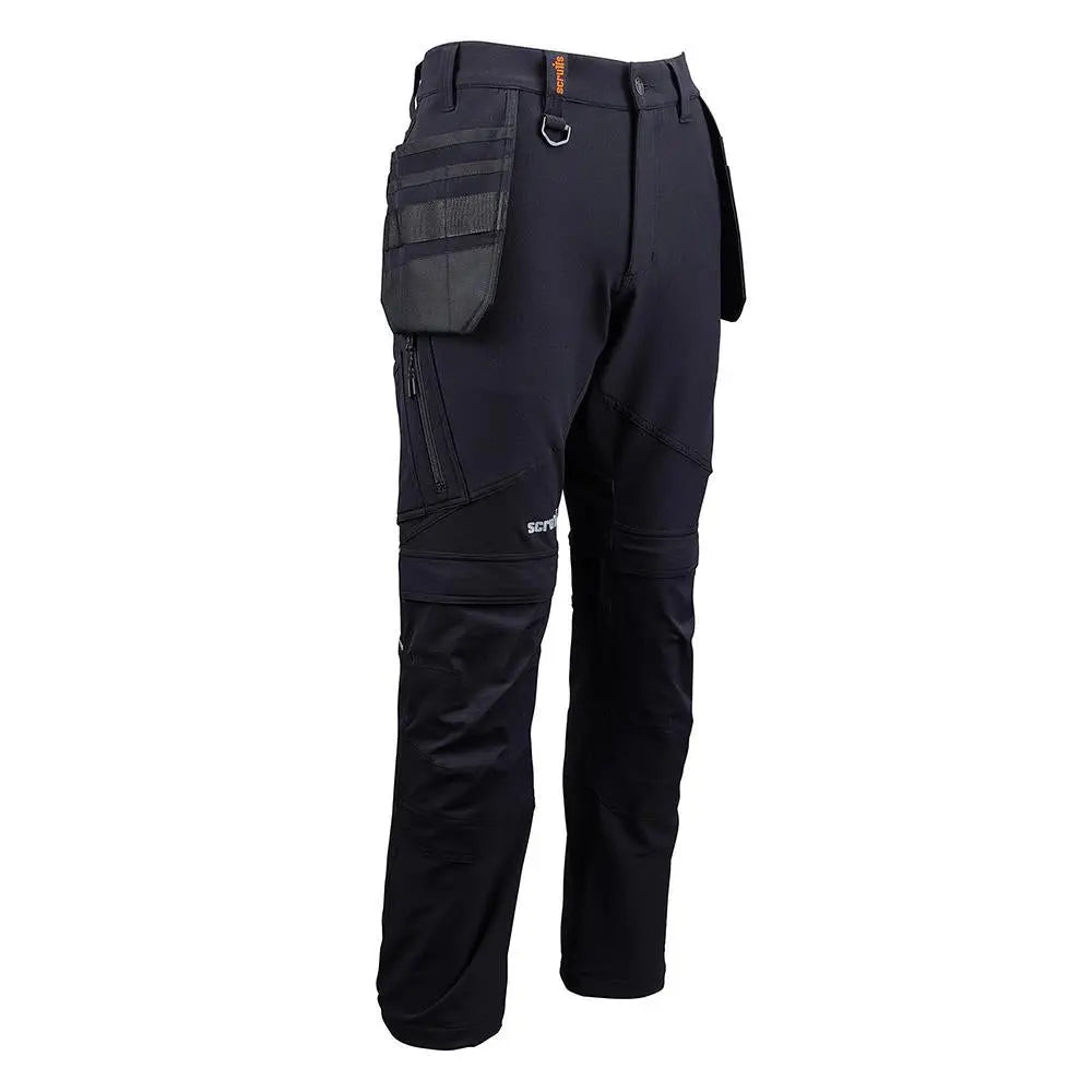 Scruffs Tech Holster Trousers Black - Choose Size  White Rose Tools