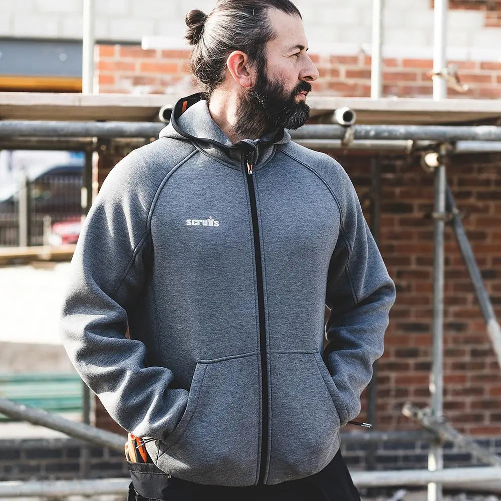 Scruffs Trade Air-Layer Hoodie Charcoal - Choose Size  White Rose Tools