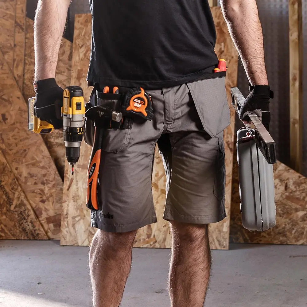 Scruffs Trade Flex Holster Shorts Graphite - Choose Size  White Rose Tools