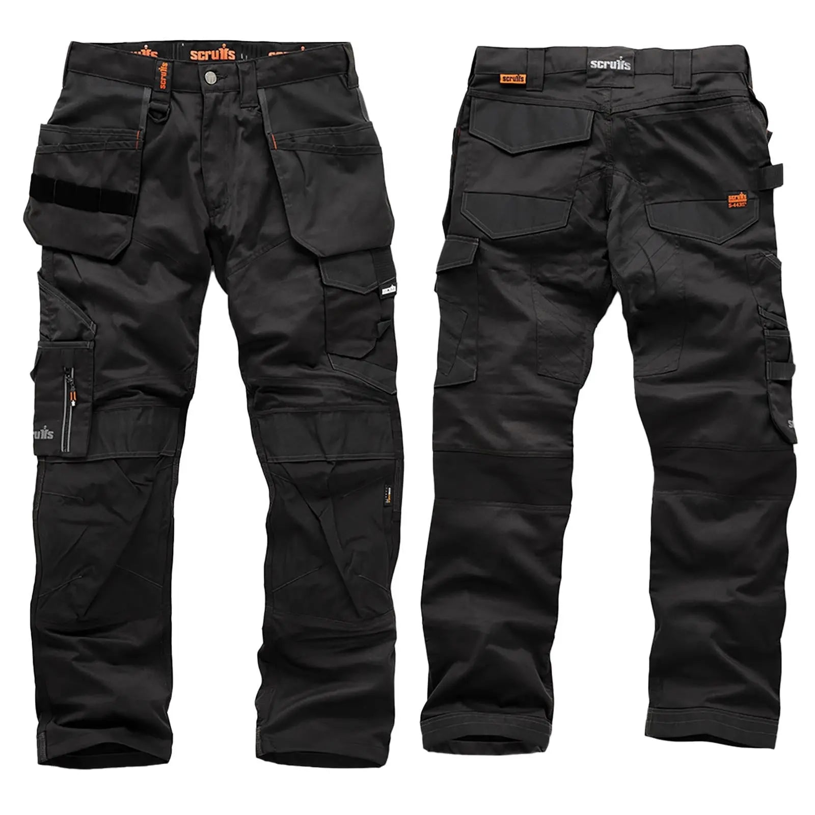 Scruffs Trade Holster Trousers Black - Choose Size  White Rose Tools