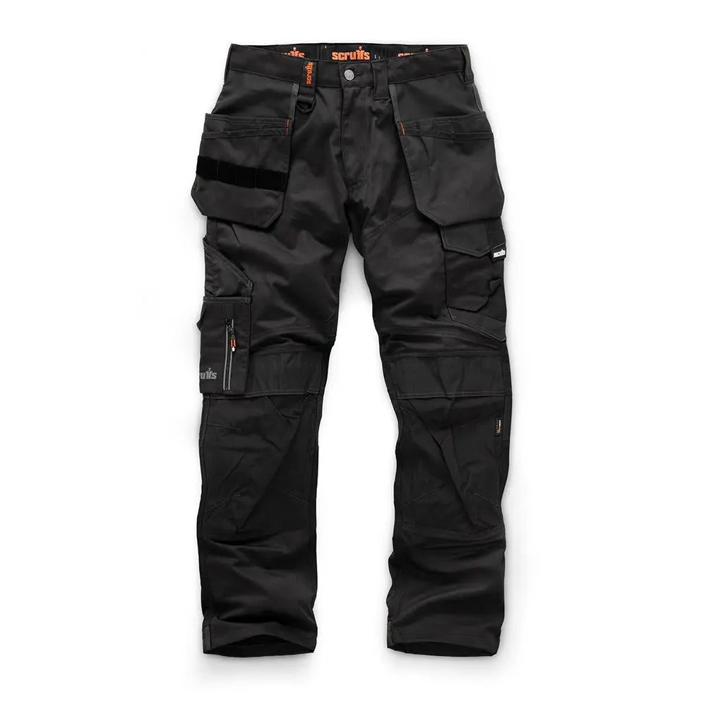 Scruffs Trade Holster Trousers Black - Choose Size  White Rose Tools