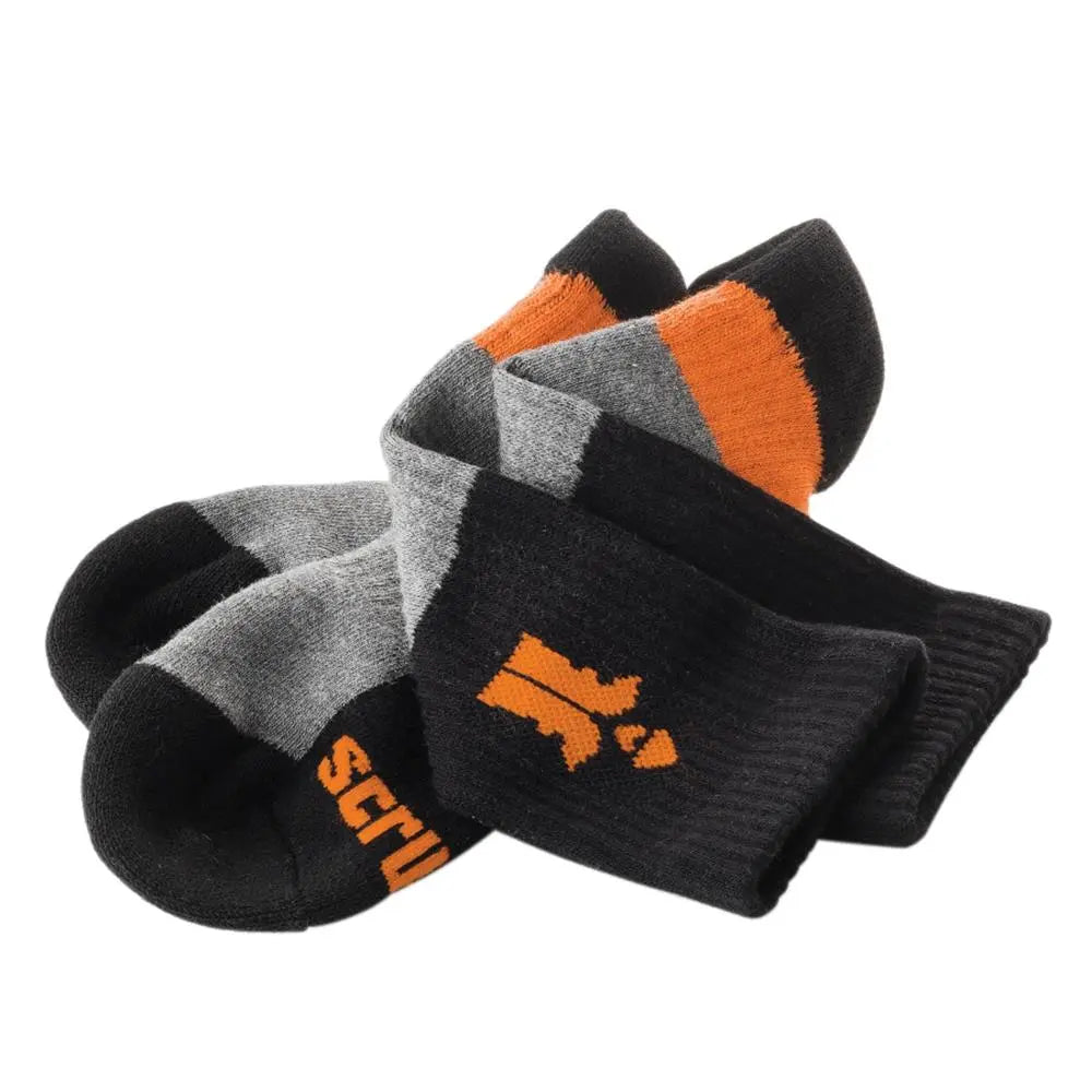 Scruffs Trade Socks Black 3 Pack - Choose Size  White Rose Tools
