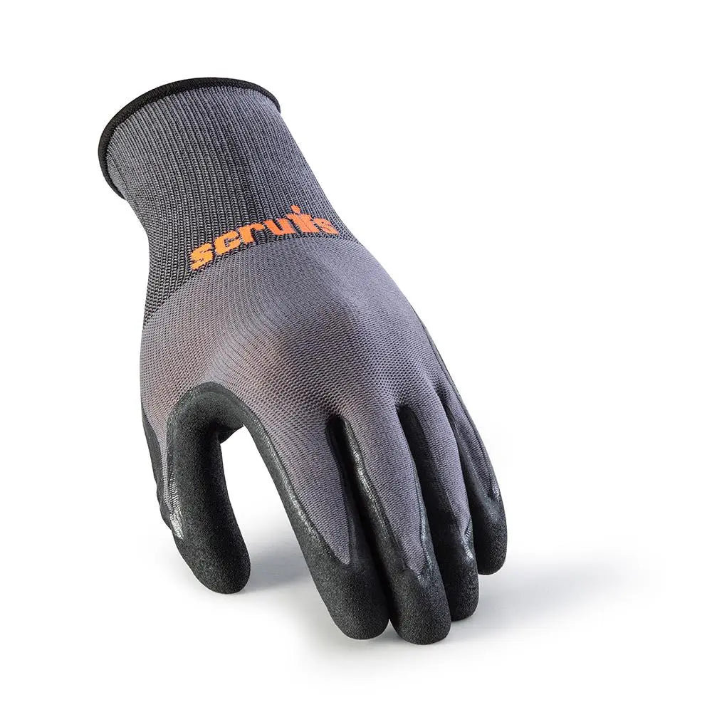Scruffs Worker Gloves Grey 5pk L / 9 T55230  White Rose Tools