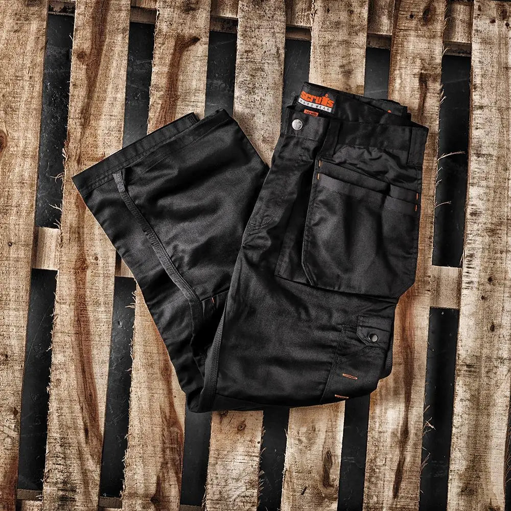 Scruffs Worker Plus Trousers Black - Choose Size  White Rose Tools