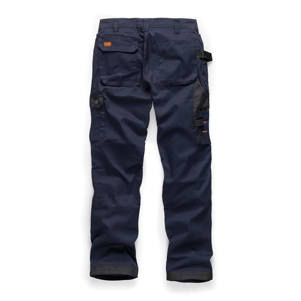 Scruffs Worker Plus Trousers Navy - Choose Size  White Rose Tools