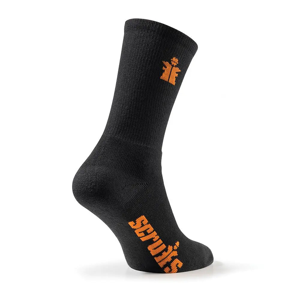 Scruffs Worker Socks Black 3 Pack - Choose Size  White Rose Tools