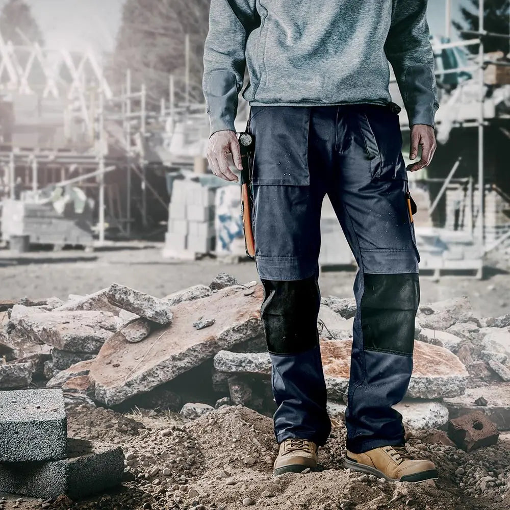 Scruffs Worker Trousers Navy - Choose Size  White Rose Tools