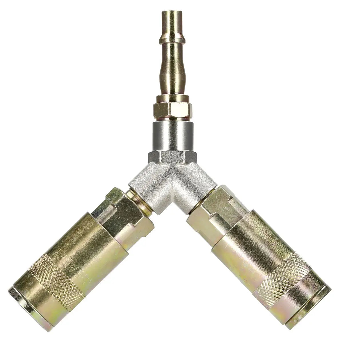 Sealey 1/4" BSP Twin Quick Coupler Y Adaptor Air Line Fitting Connector Splitter 