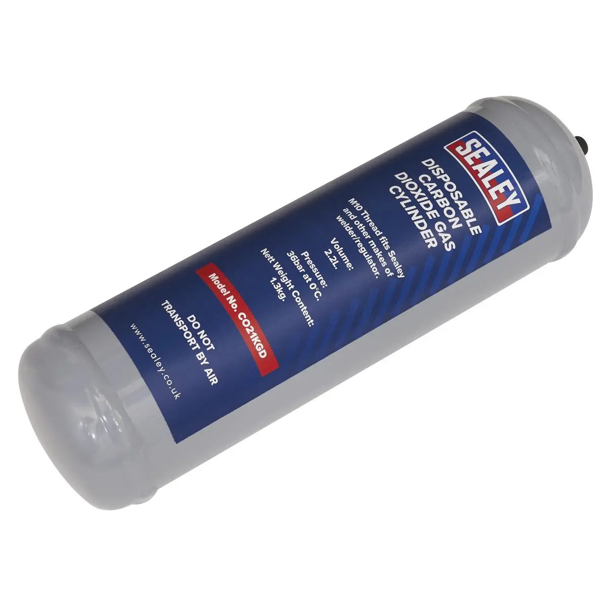 Sealey 1.3kg Disposable Carbon Dioxide Gas Cylinder  White Rose Tools