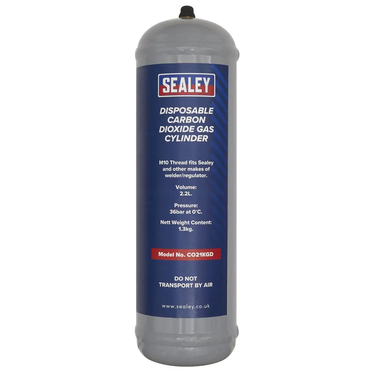 Sealey 1.3kg Disposable Carbon Dioxide Gas Cylinder  White Rose Tools