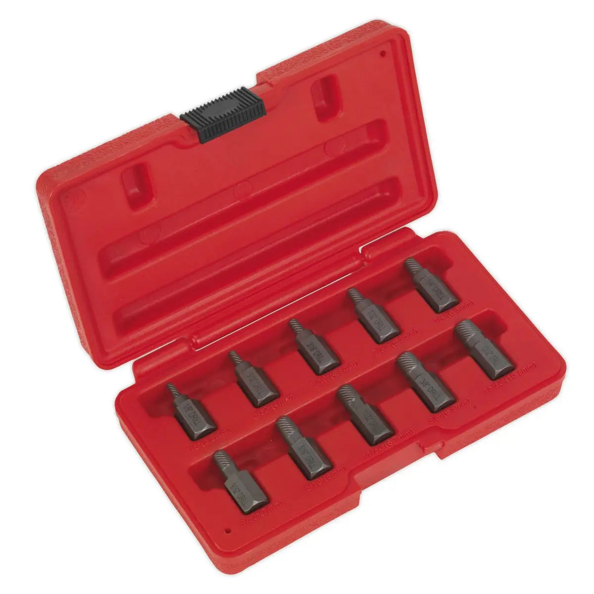 Sealey 10 Piece Multi Spline Screw Extractor Set Broken Stud Bolt Removal Hex Head 