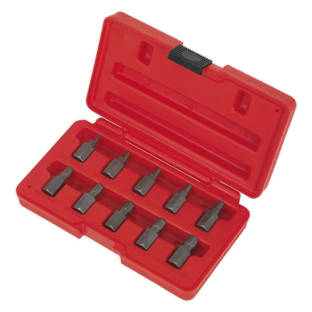 Sealey 10 Piece Multi Spline Screw Extractor Set Broken Stud Bolt Removal Hex Head 