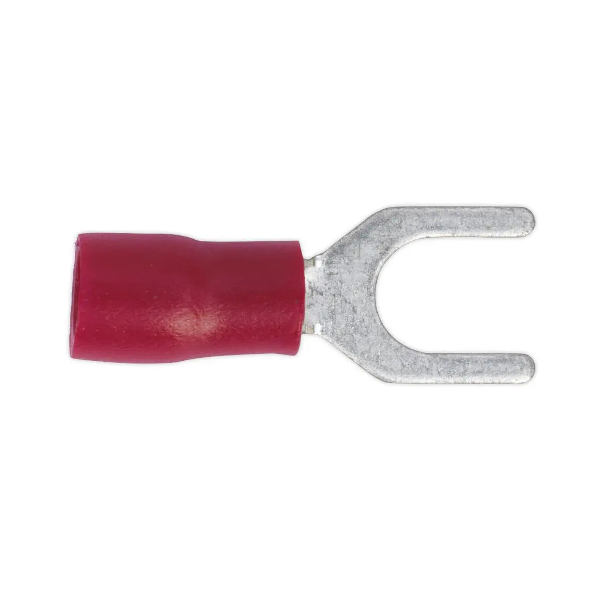 Sealey 100 Pack 5.3mm (2BA) Red Easy Entry Fork Terminal 