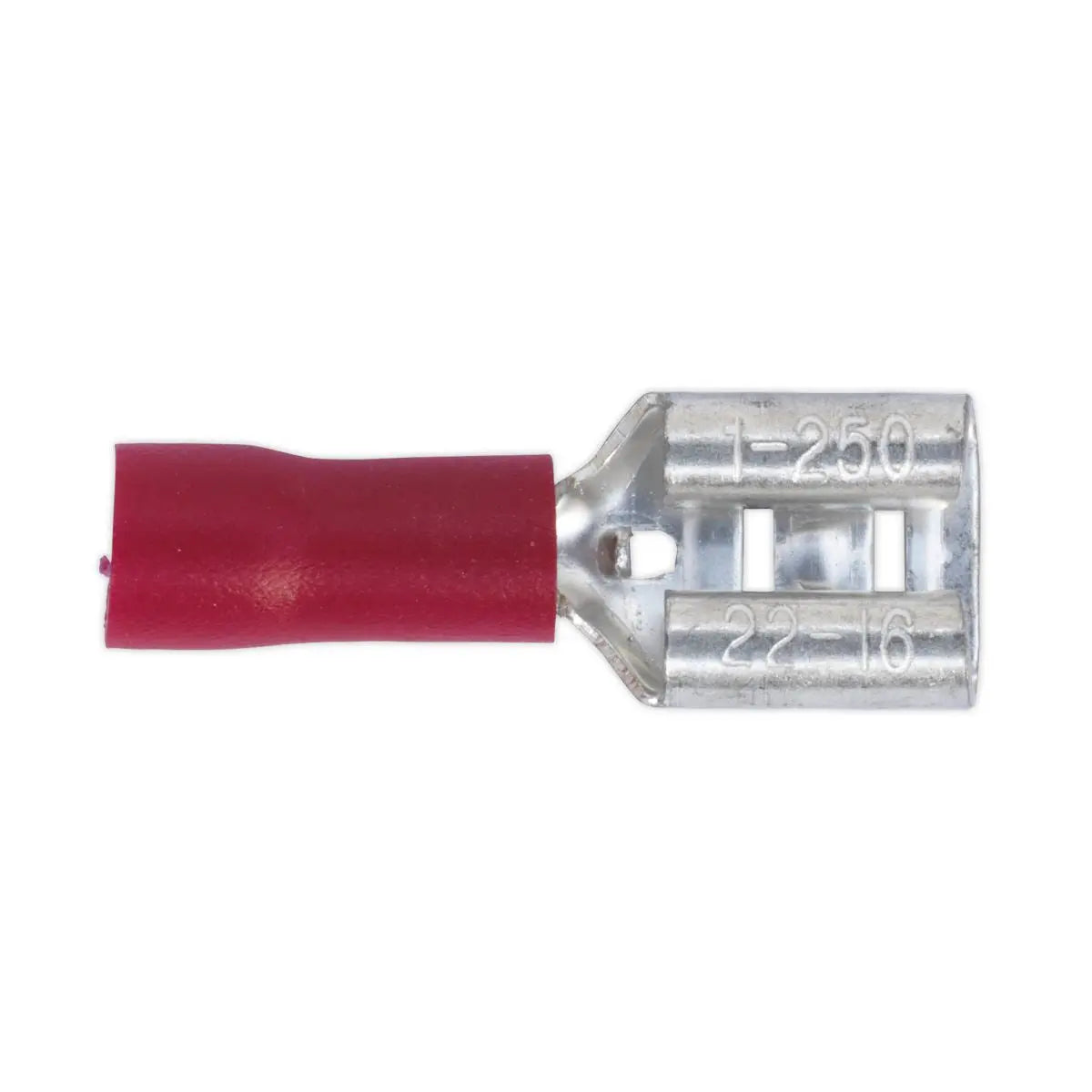 Sealey 100 Pack 6.3mm Red Push On Female Terminal 