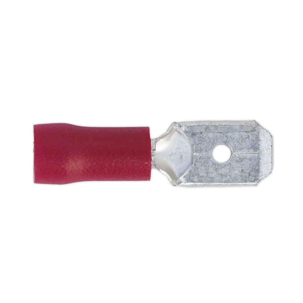 Sealey 100 Pack 6.3mm Red Push On Male Terminal 