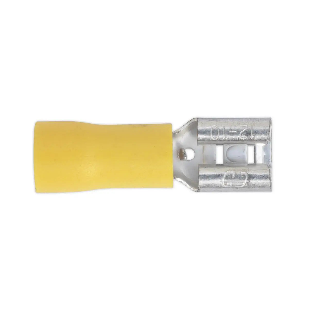 Sealey 100 Pack 6.3mm Yellow Push On Female Terminal 