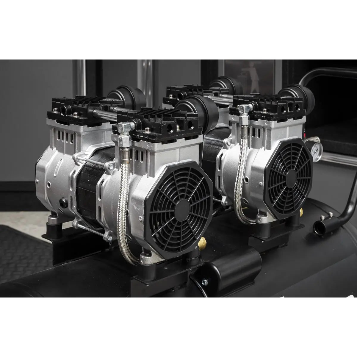 Sealey 100L Oil Free Low Noise Direct Drive Air Compressor 2 x 2hp  White Rose Tools