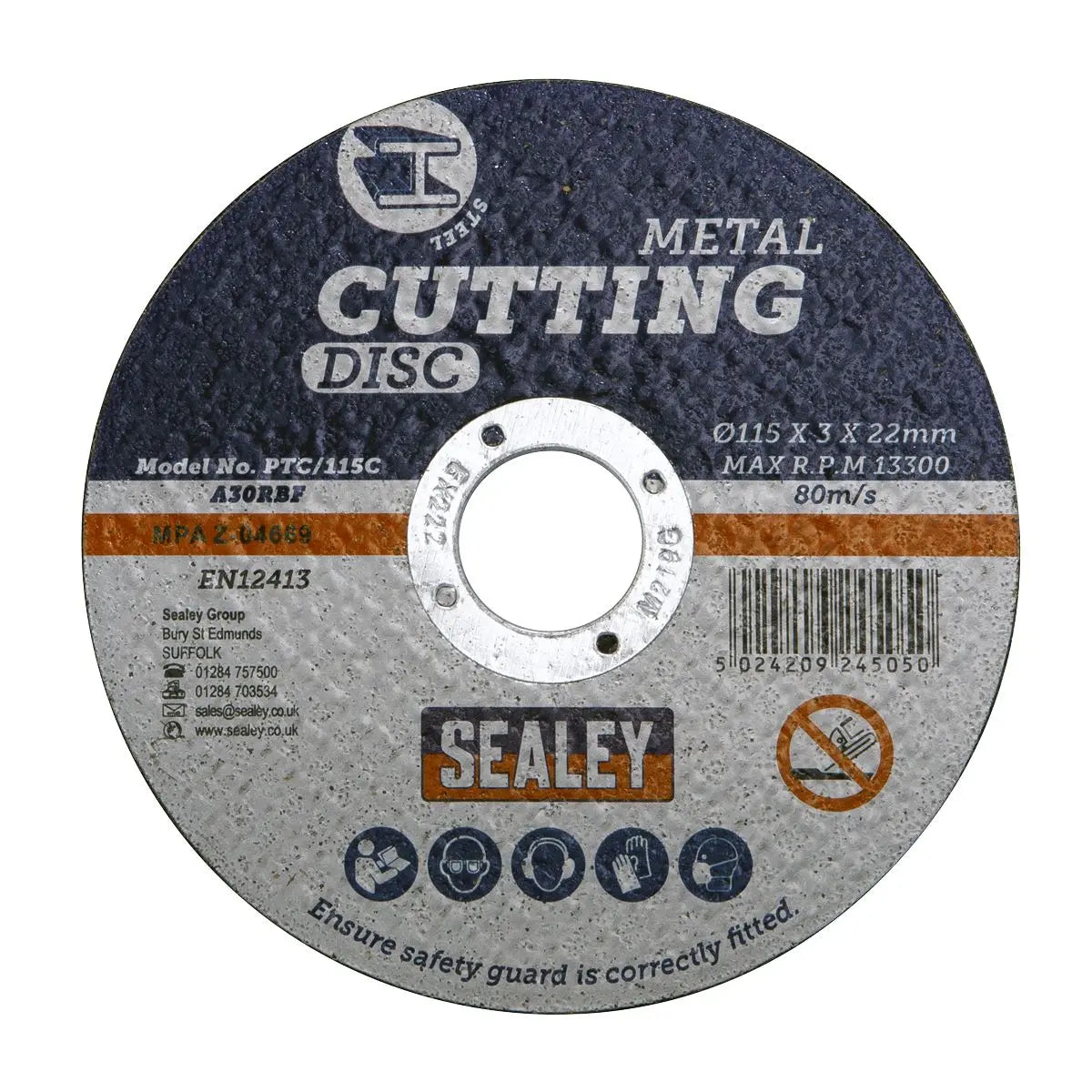 Sealey 115mm x 3mm Metal Cutting Discs 