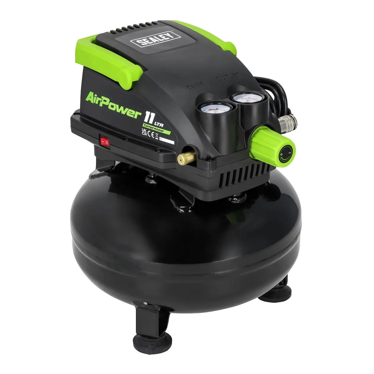 Sealey 11L Oil Free Direct Drive Air Compressor 0.5hp  White Rose Tools