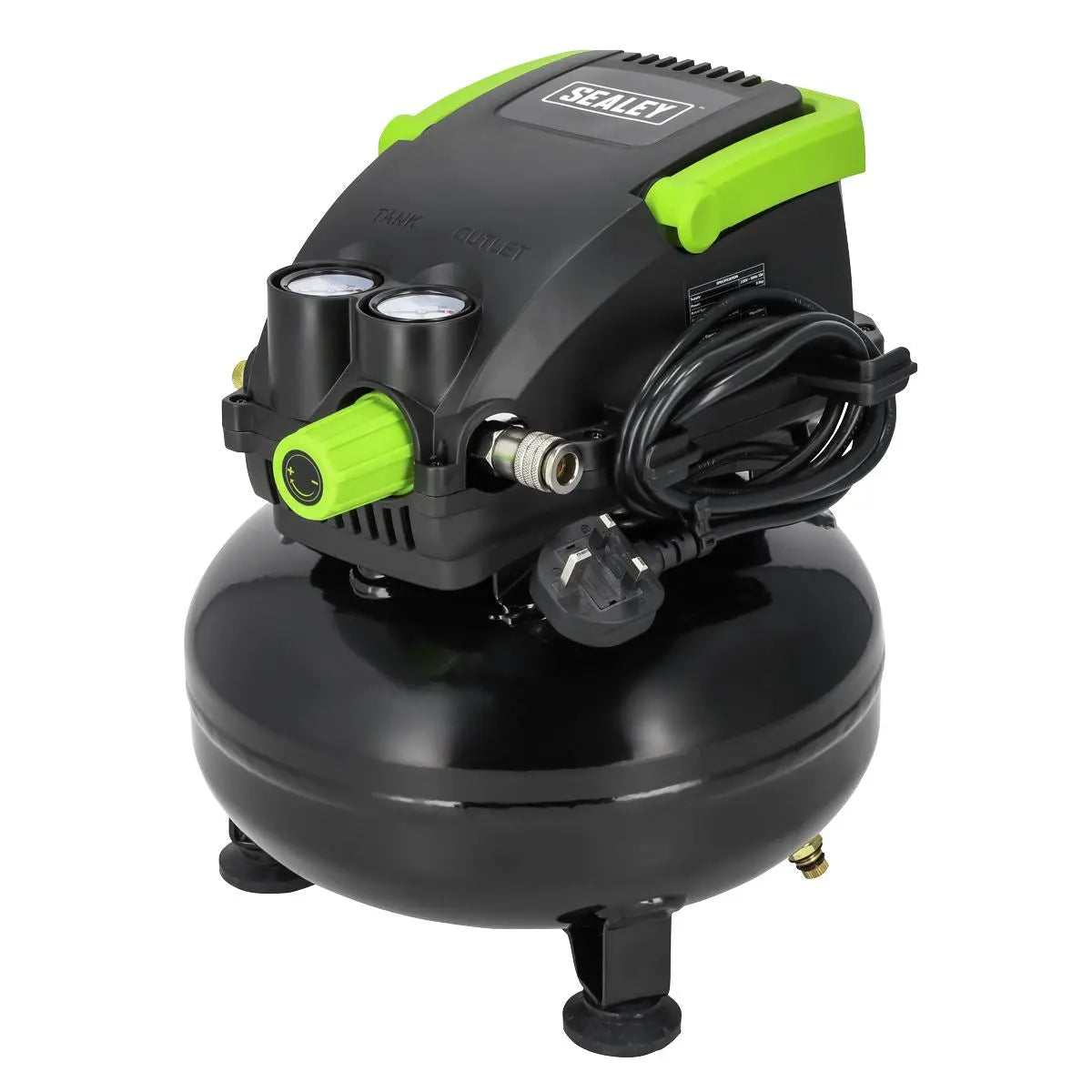 Sealey 11L Oil Free Direct Drive Air Compressor 0.5hp  White Rose Tools