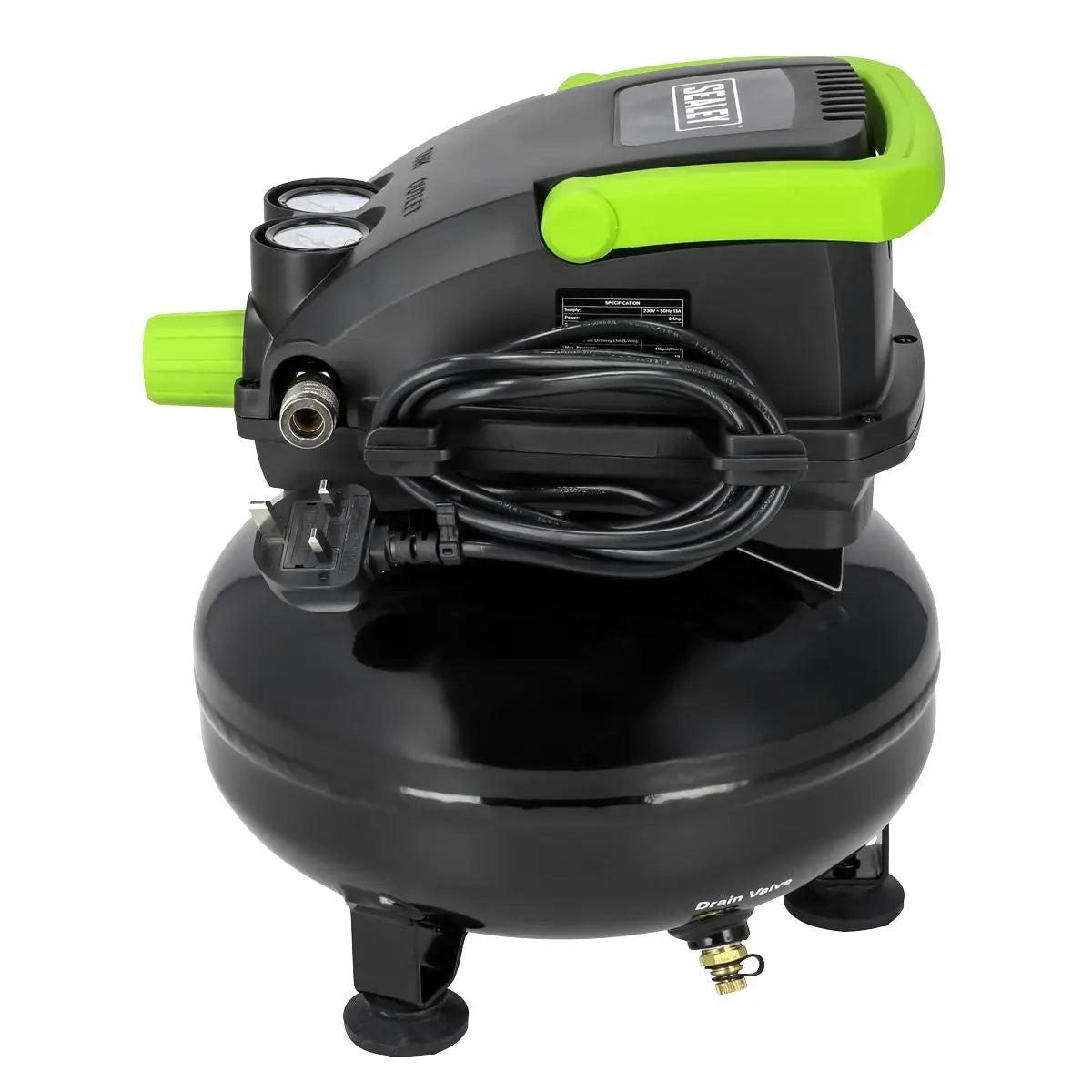 Sealey 11L Oil Free Direct Drive Air Compressor 0.5hp  White Rose Tools