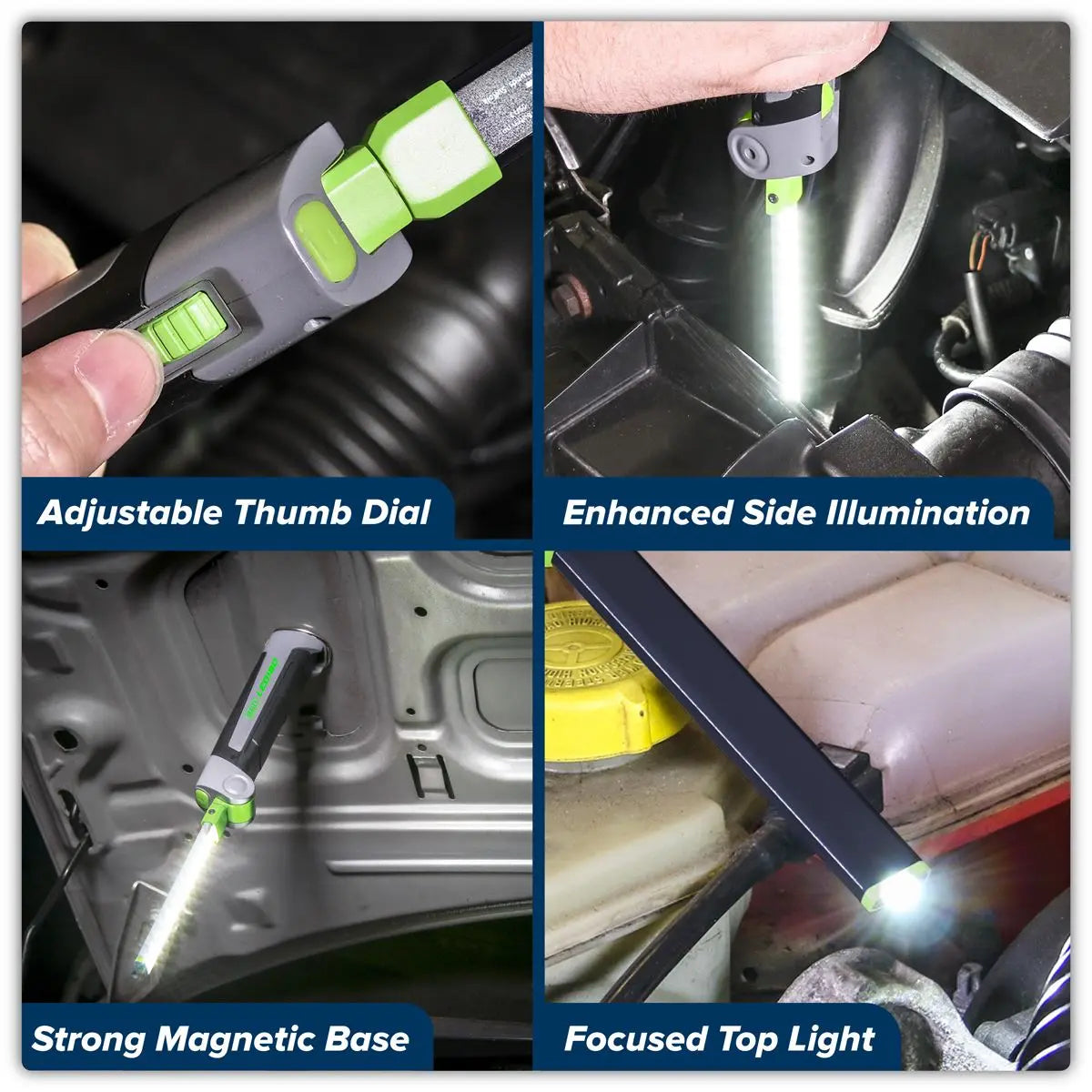 Sealey 12 SMD LED + 1W LED Rechargeable Slim Inspection Lamp Magnetic Base 400 Lumens  White Rose Tools