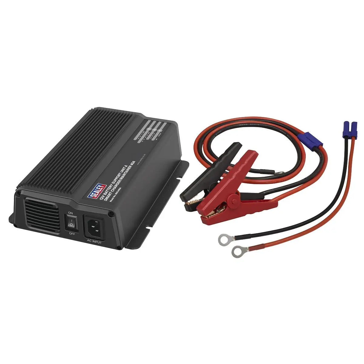 Sealey 12V Battery Support Unit & Smart Charger/Maintainer 40A  White Rose Tools