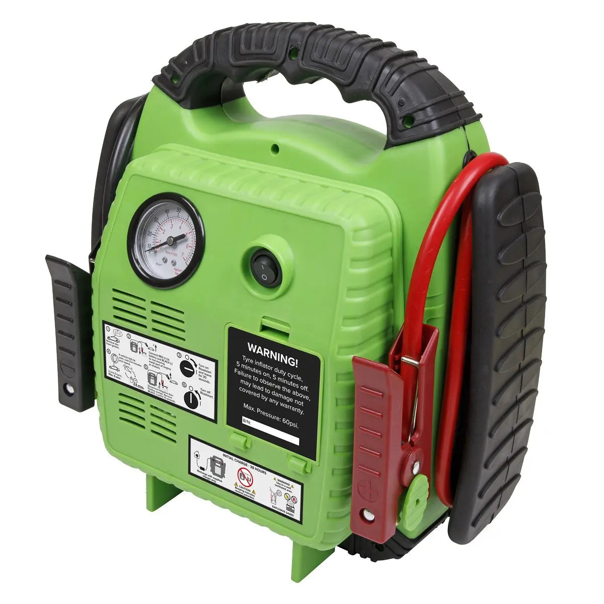 Sealey 12V RoadStart Emergency Power Pack 900 Peak Amps with Air Compressor Hi-Vis 