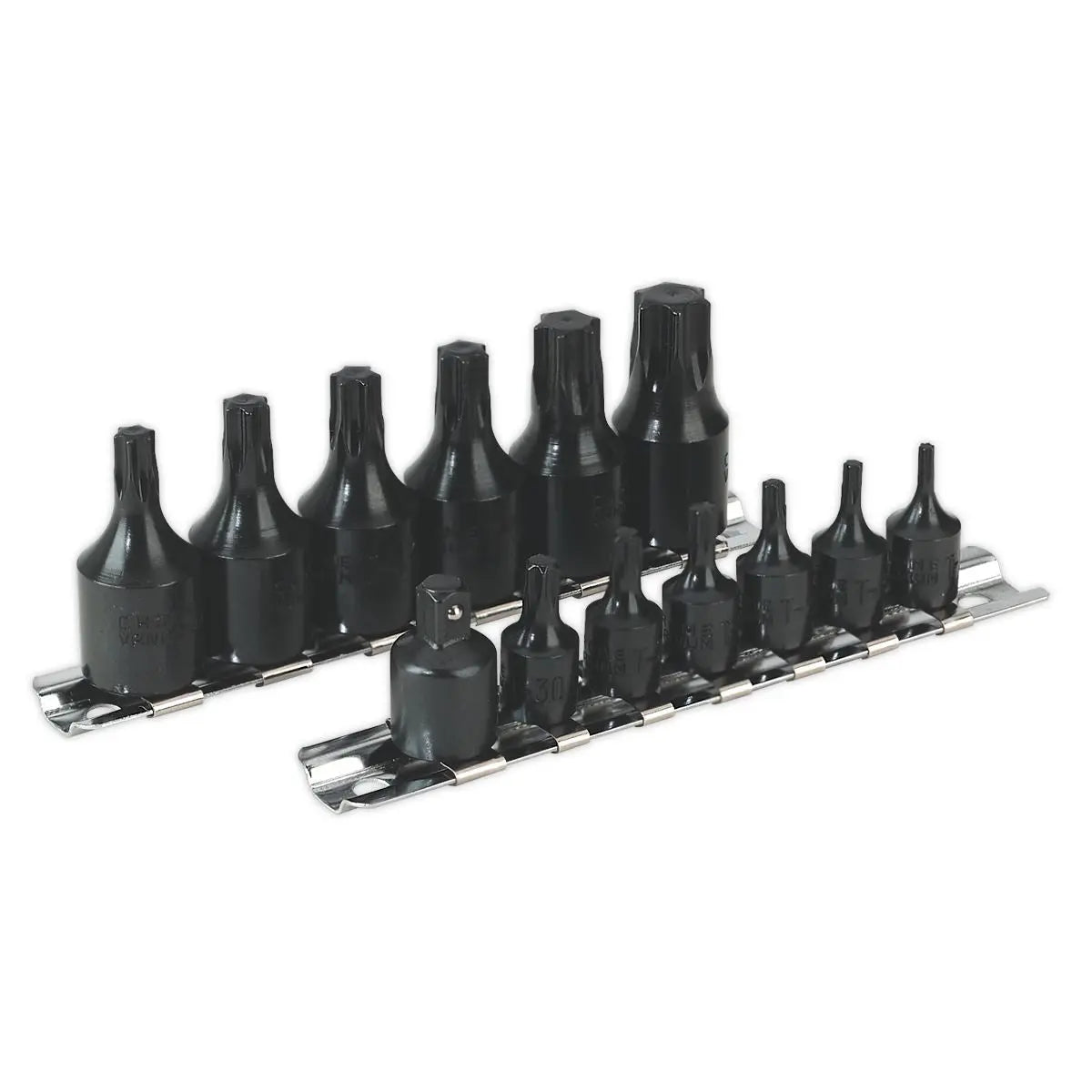 Sealey 13 Piece 1/4" & 3/8" Drive Trx-Star Socket Set T10-T60 One Piece Rail 