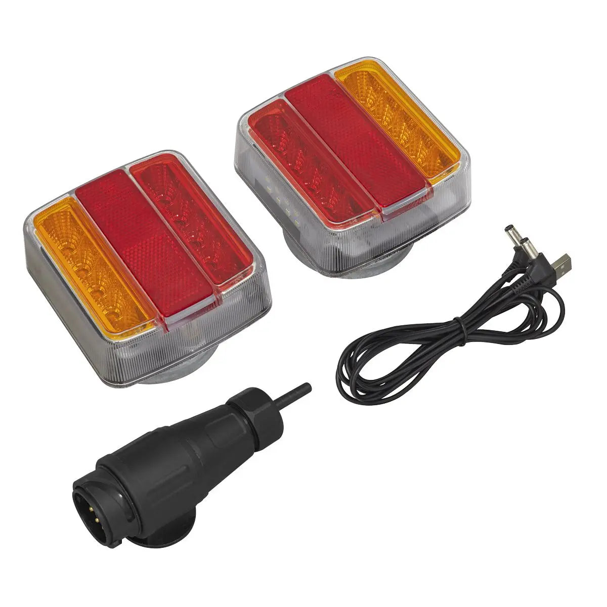 Sealey 13-Pin Wireless SMD LED Trailer Light Set 2pc  White Rose Tools