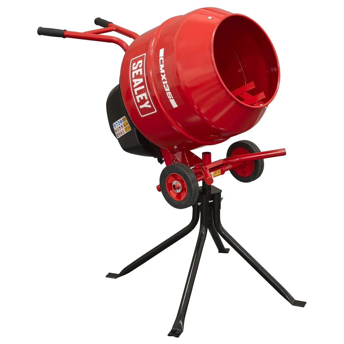 Sealey 135L Cement Mixer with Stand 550W  White Rose Tools