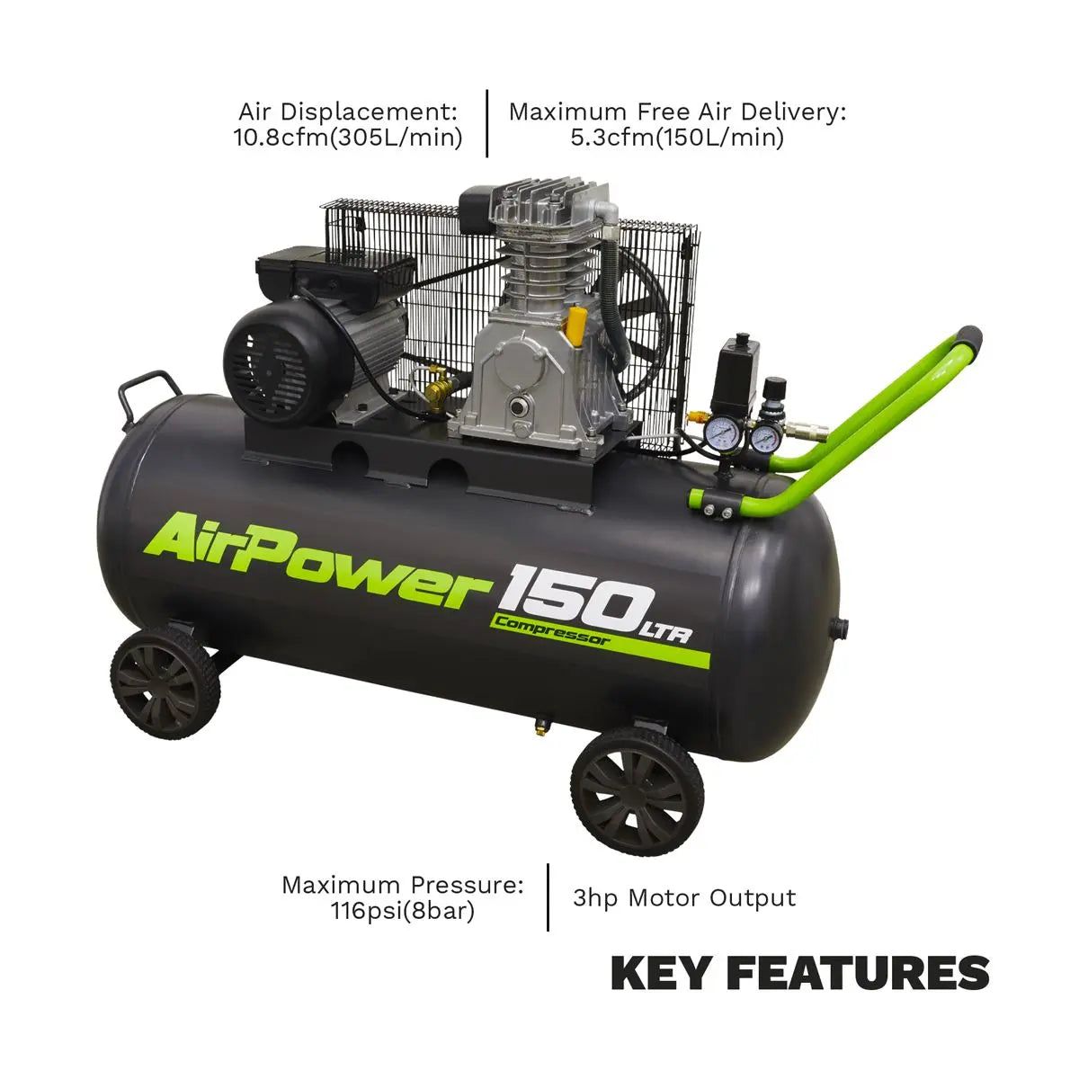 Sealey 150L Belt Drive Air Compressor 3hp 