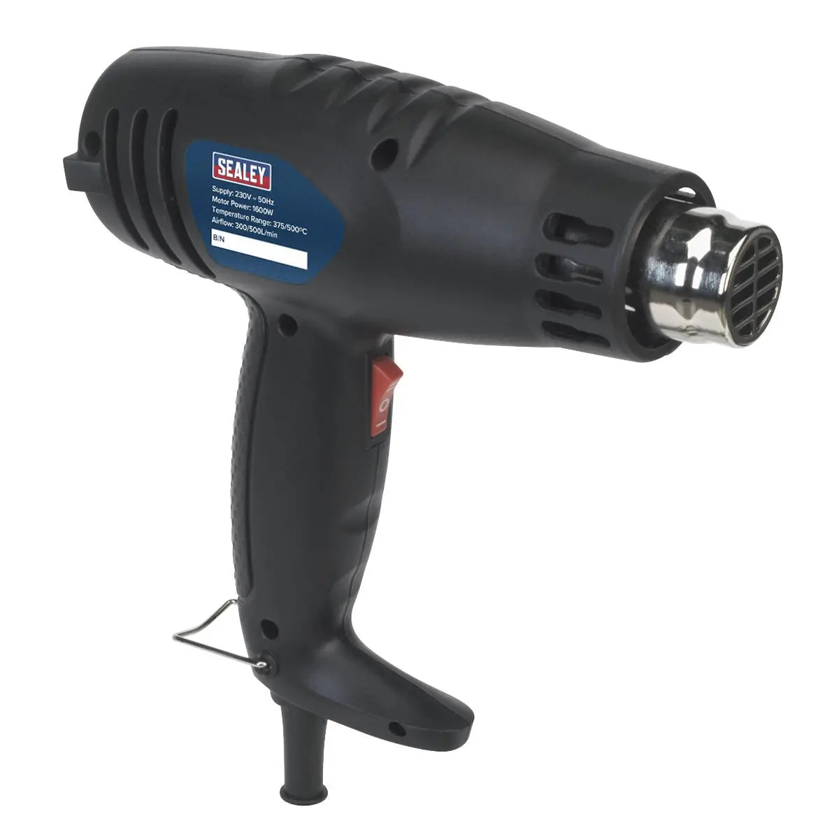 Sealey 1600W Hot Air Gun 2 Speed 370°C/500°C Paint Vinyl Stripper Heat Gun 