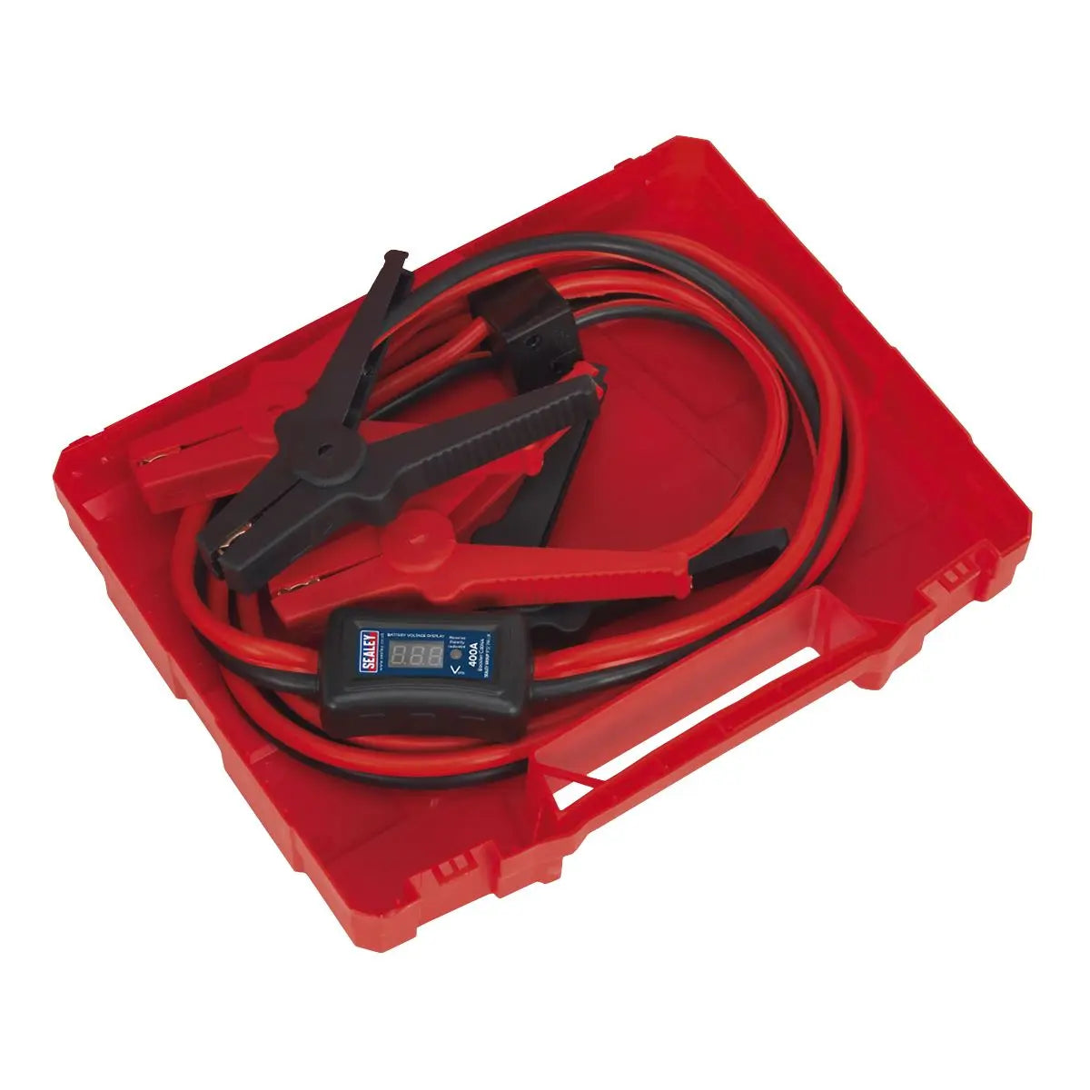 Sealey 16mm x 3m Booster Cables CCA 400A with Electronics Protection Case LED 