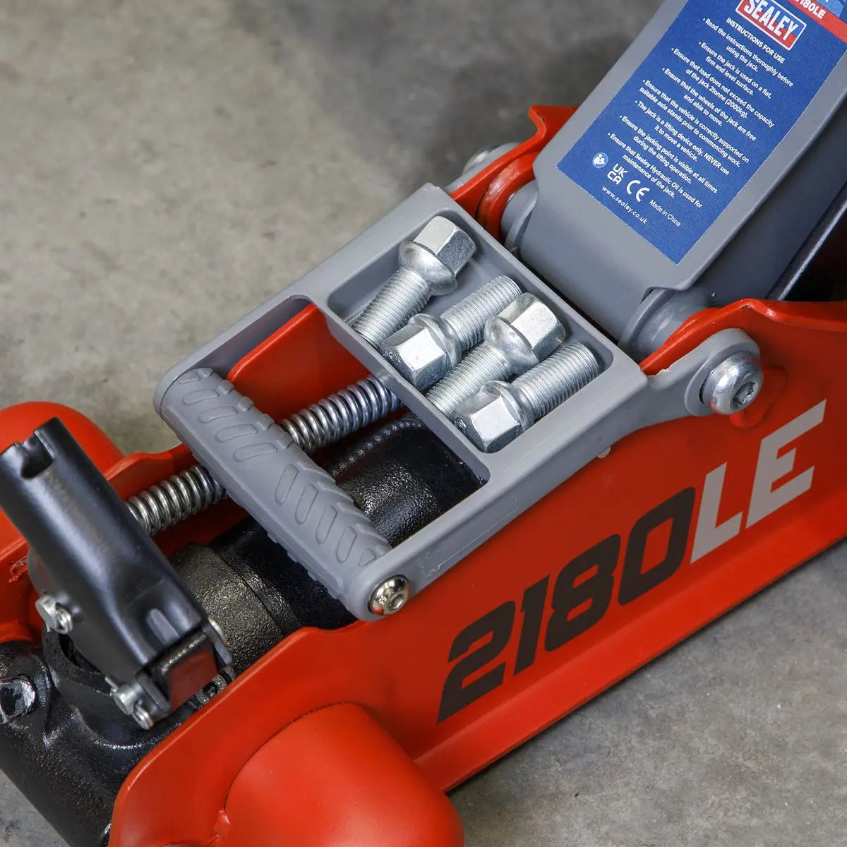 Sealey 180° Handle Low Profile Short Chassis Trolley Jack 2 Tonne - Red 
