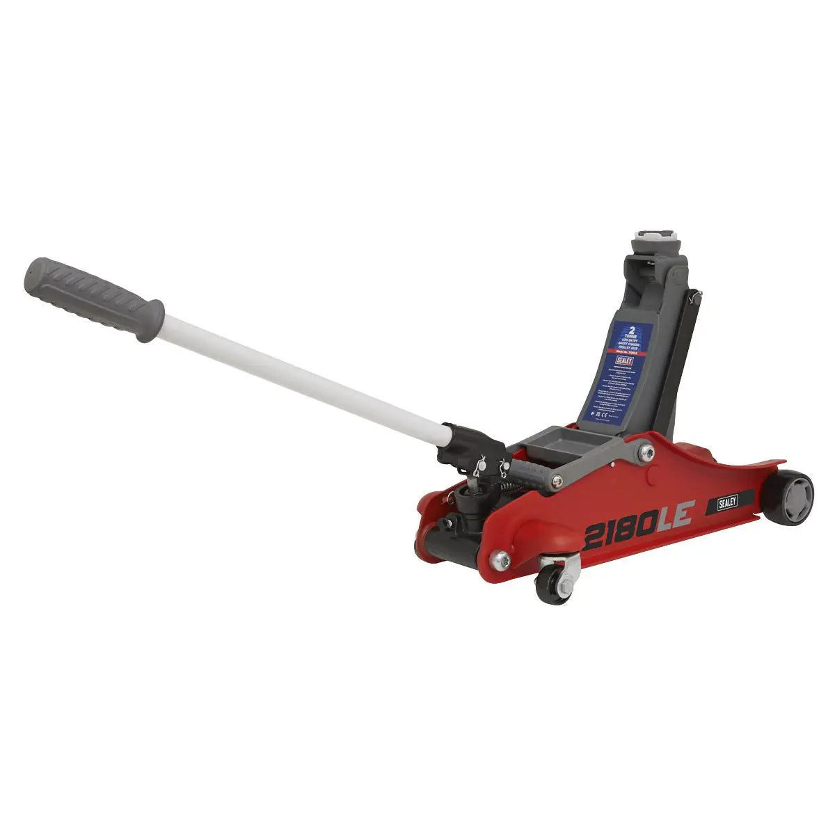 Sealey 180° Handle Low Profile Short Chassis Trolley Jack 2 Tonne - Red 