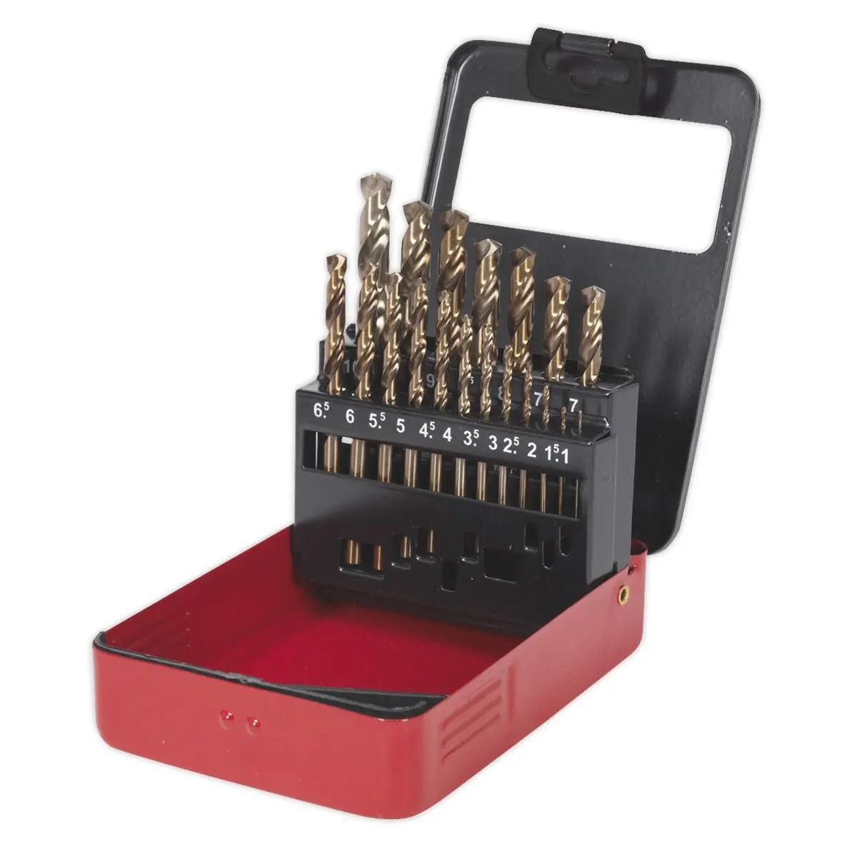 Sealey 19 Piece Cobalt Drill Bit Set 1-10mm Metric Drilling Extra Hard Re-Sharpened 