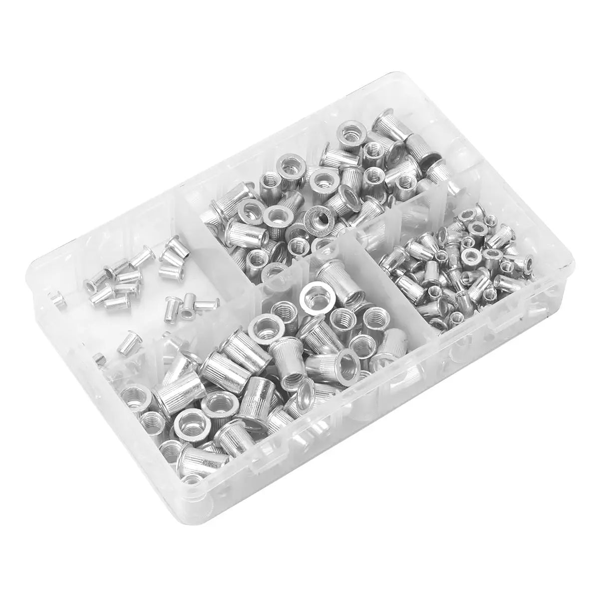 Sealey 200 Piece Splined Threaded Insert Rivet Nut Assortment M4-M8 Metric 